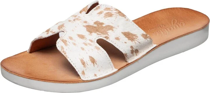 WHITE/ BROWN MULTI CALF HAIR