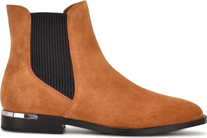 Agate Boots Women's US 8 Brown Suede Slip-On Chelsea Bootie KHD718