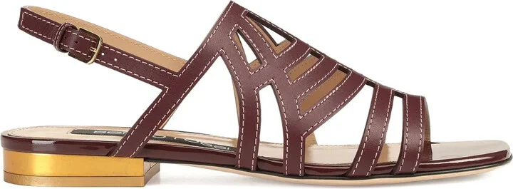 Agate cut-out slingback sandals
