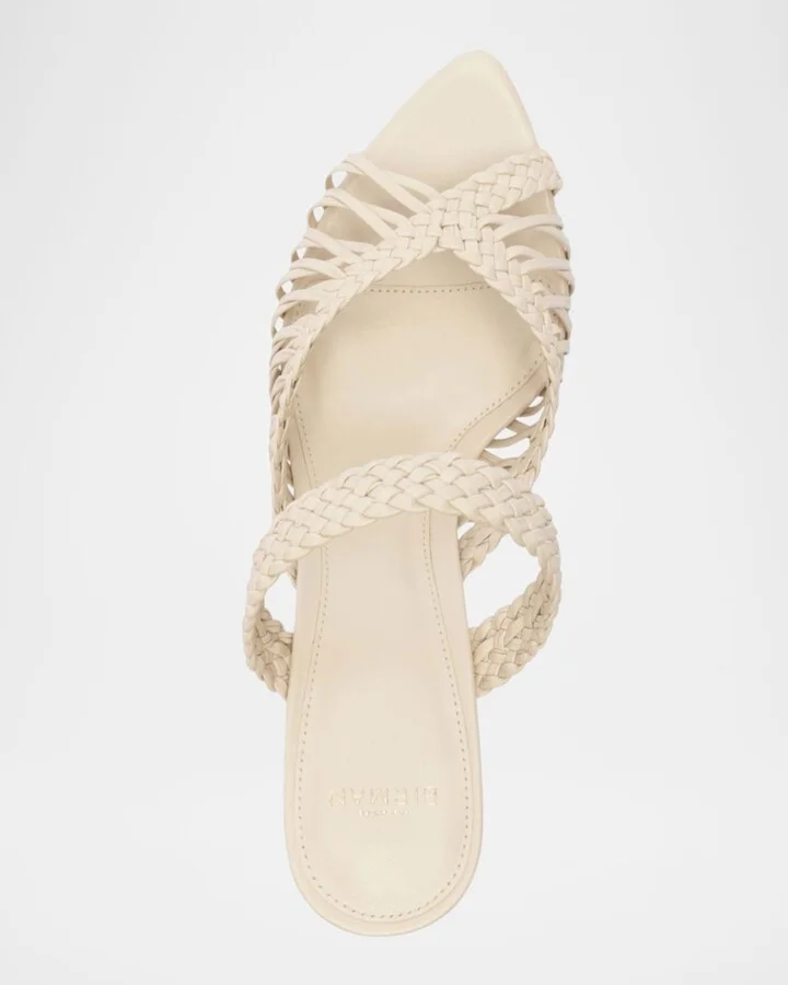 Agatha 85 Braided Leather Stiletto Sandals - Image 4