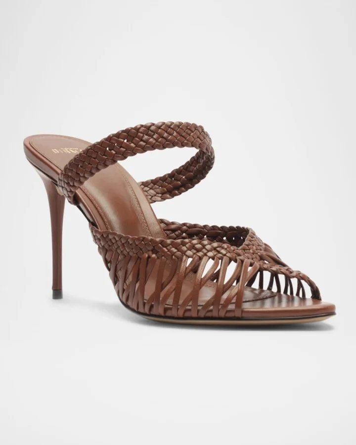 Agatha 85 Leather Stiletto Sandals - Image 2