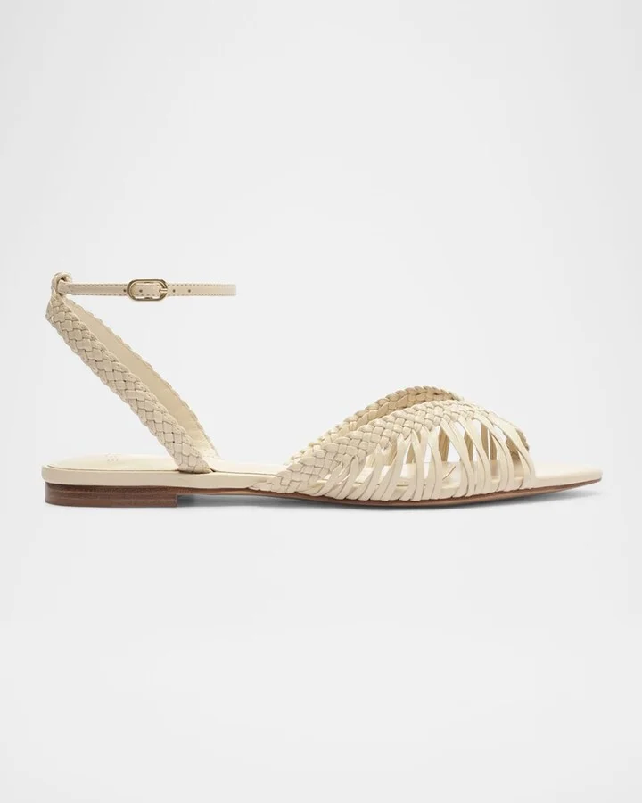 Agatha Braided Leather Flat Sandals