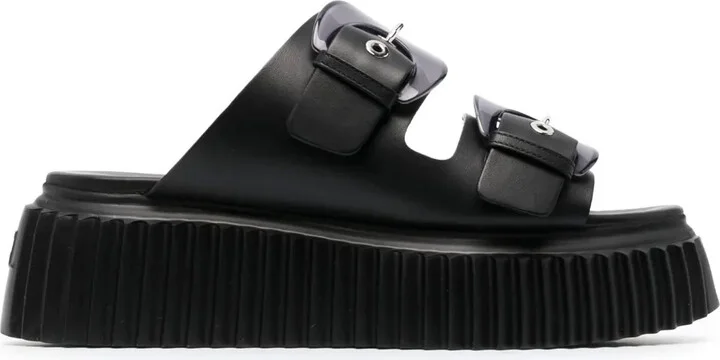 Agatha double-buckle slippers