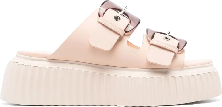 Agatha double-buckle slippers