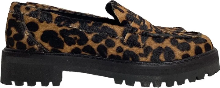 Agathea Leopard-Print Loafers in Animal Print Ponyhair