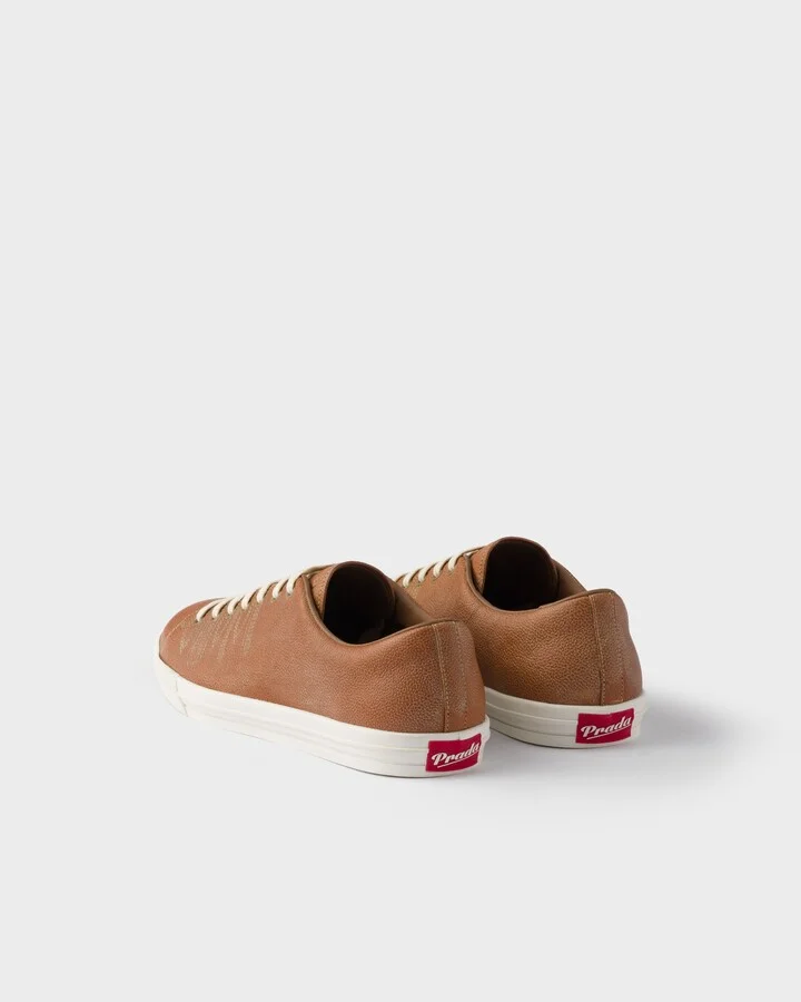 Aged-effect leather sneakers - Image 4