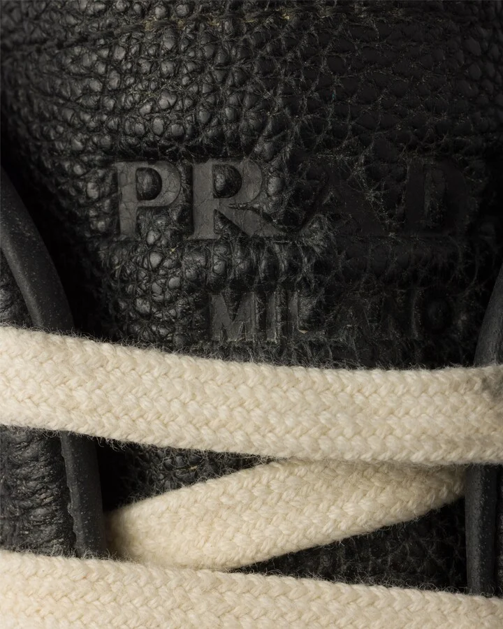 Aged-effect leather sneakers - Image 6