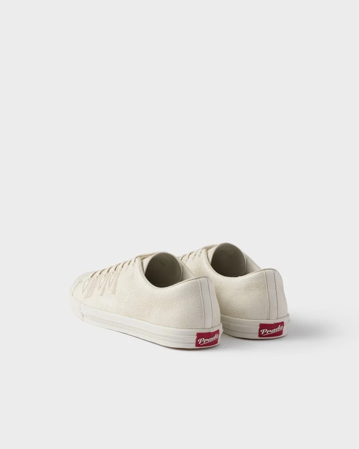 Aged-effect leather sneakers - Image 5