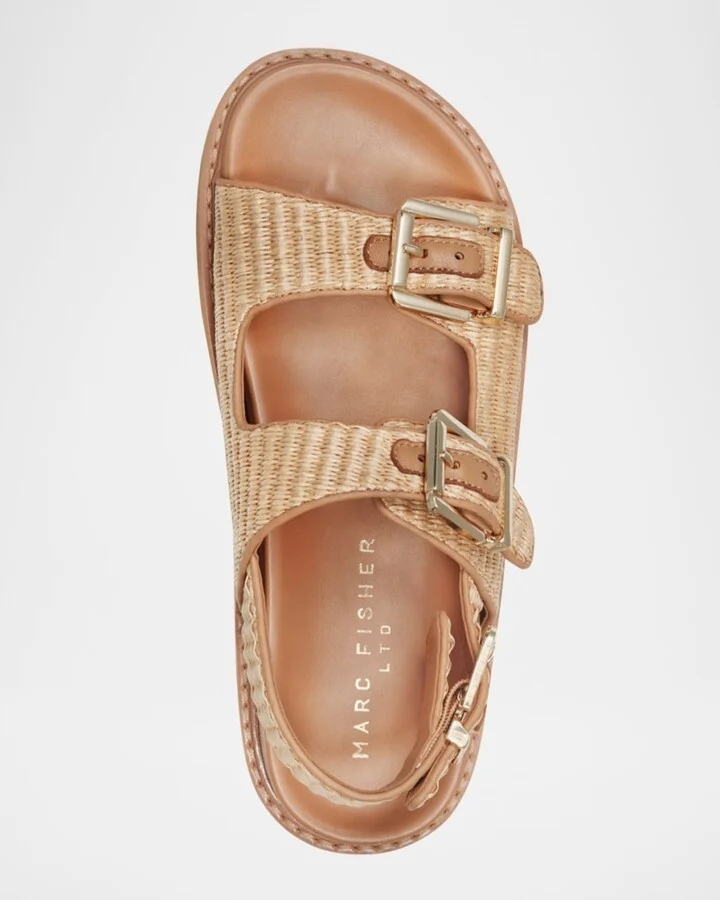 Agenda Woven Dual-Buckle Slingback Sandals - Image 2