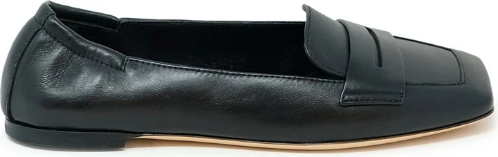 Agl Black Leather Loafer Softy