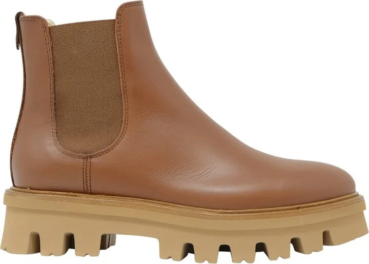 Agl Brown Leather Natalia Chelsea Ankle Boots