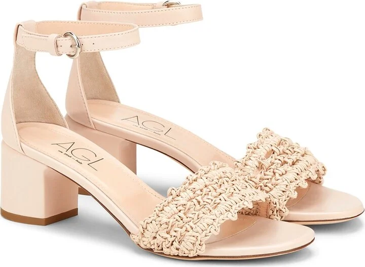 Agl Crochet Leather Sandal