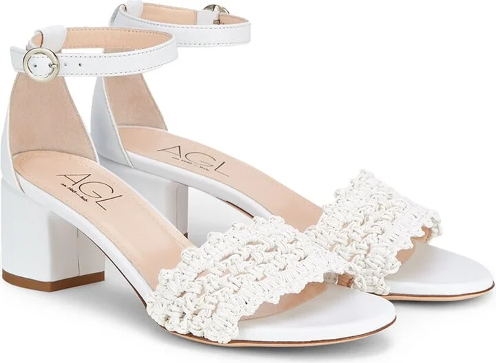 Agl Crochet Leather Sandal