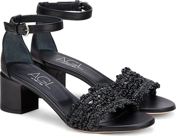 Agl Crochet Leather Sandal