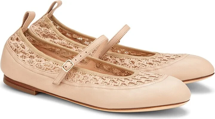 Agl Milly Plots Leather Ballet Flat