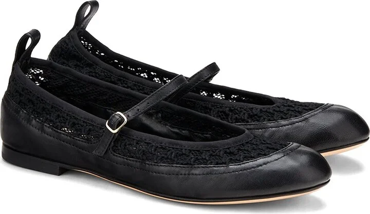 Agl Milly Plots Leather Ballet Flat