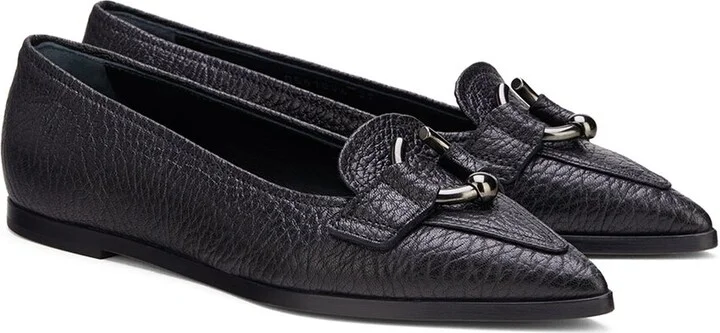Agl Rei Piercing Leather Ballet Flat