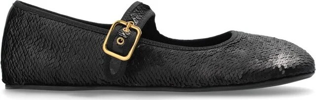 AGL Textured Buckle Strap Flat Shoes