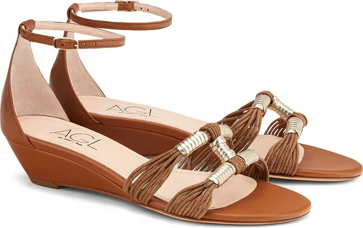 Agl Wenda Ankle Strap Leather Sandal