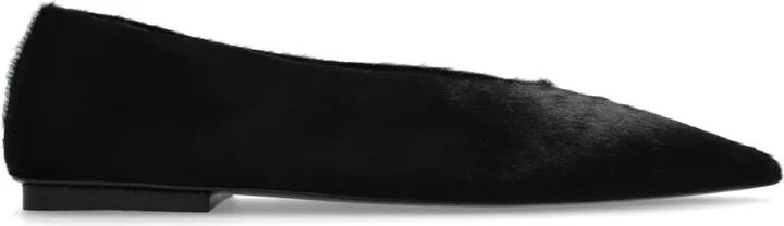 Ago pointed-toe leather ballerinas