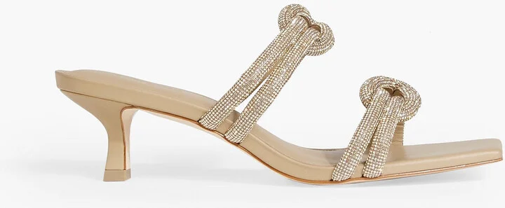 Agyness crystal-embellished mules