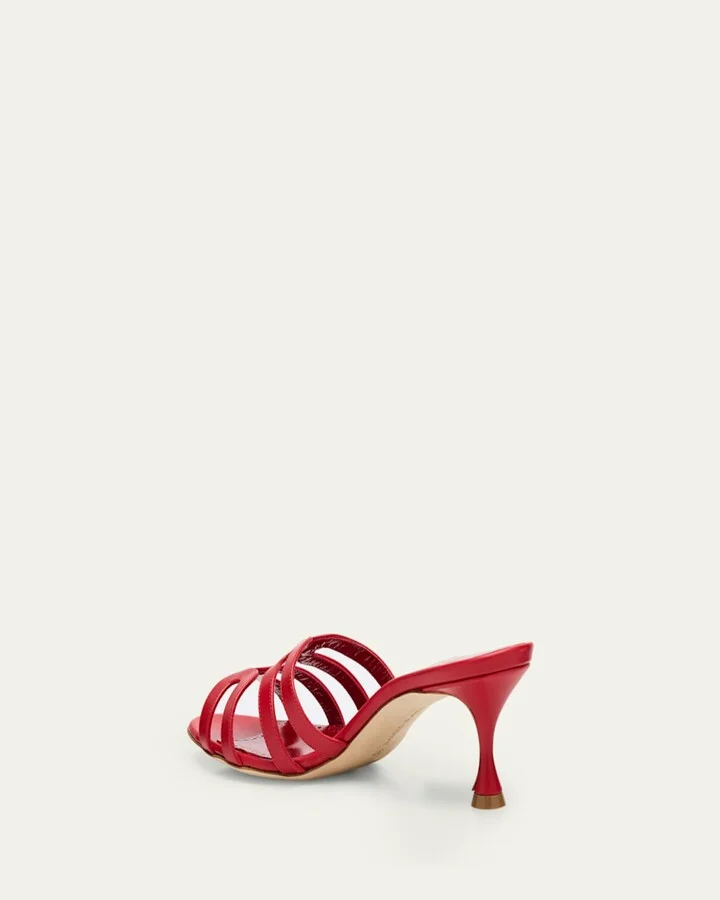 Ahwak Caged Leather Mule Sandals - Image 8
