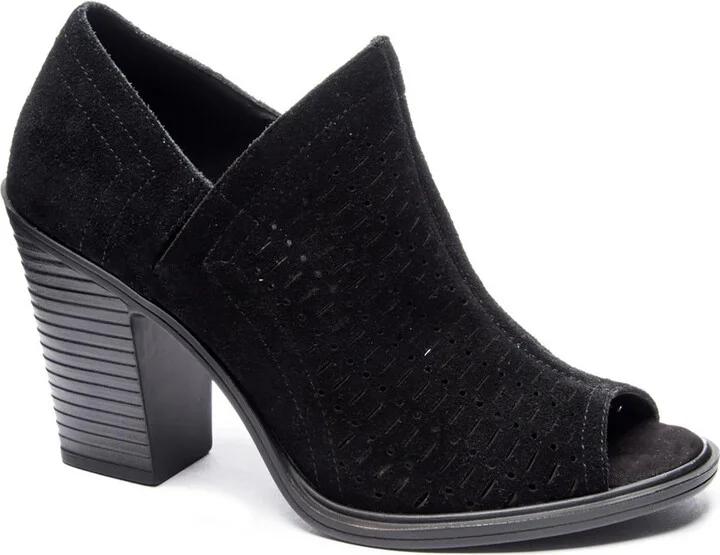 Aida Womens Suede Peep Toe Ankle Boots
