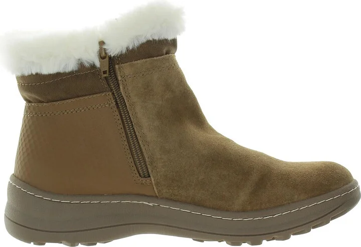 AIDAN Womens Faux Suede Faux Fur Booties