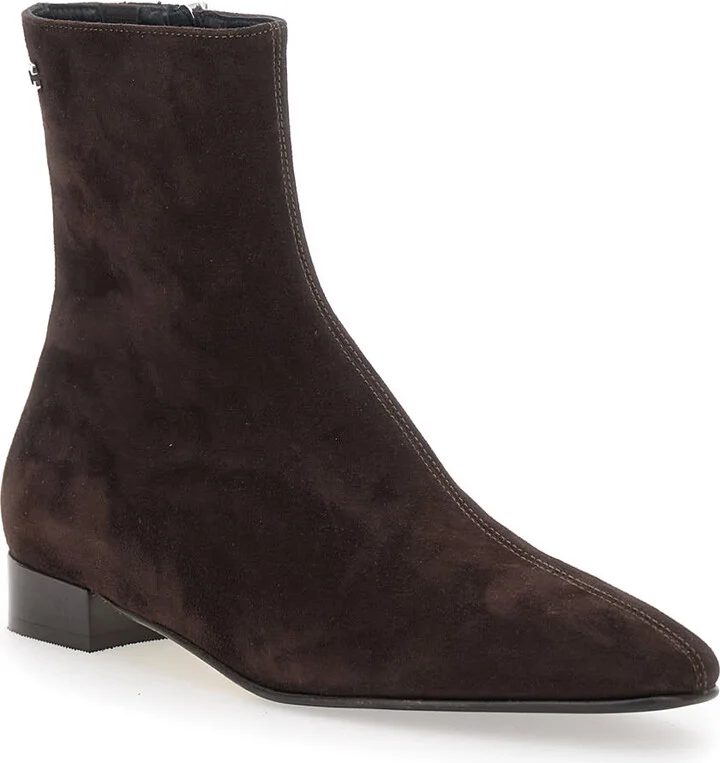 'aiglon' Brown Boots With Logo Embroidery On The Side And Zip Closure On The Side In Suede Woman - Image 2