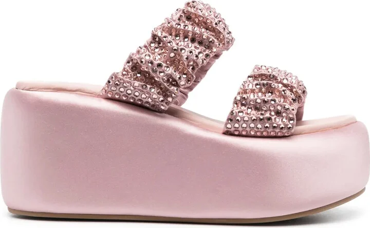Aiko 80mm satin sandals