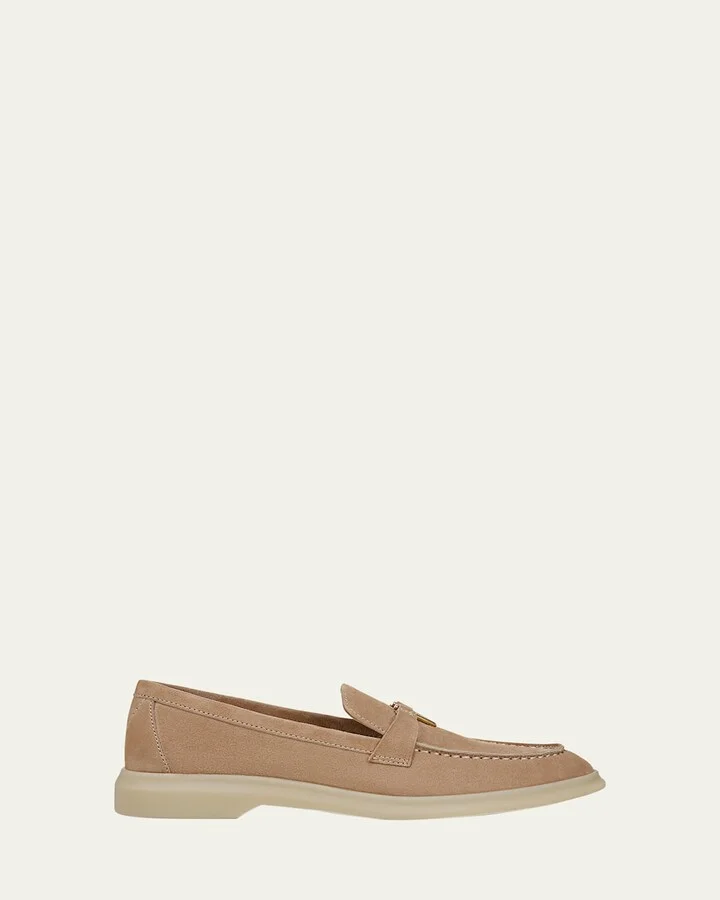 Ailey Suede Medallion Slip-On Loafers