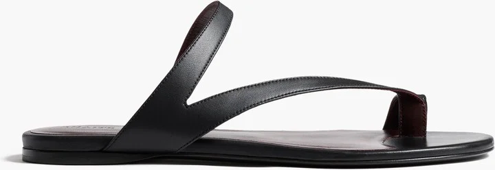 Aimee Flat Sandal in Black Leather