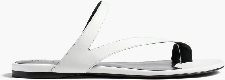 Aimee Flat Sandal in Optic White Leather