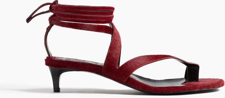 Aimee Kitten Heel Sandal in Cherry Haircalf