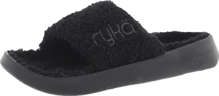 Aimi Cozy Womens Faux Fur Lined Slip on Slide Sandals