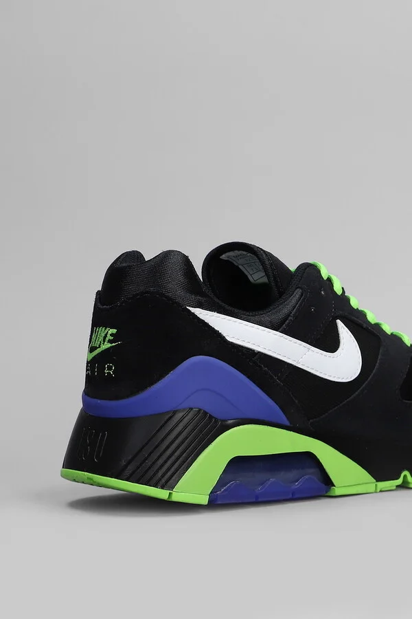 Air 180 Qs Sneakers In Black Suede And Fabric - Image 5