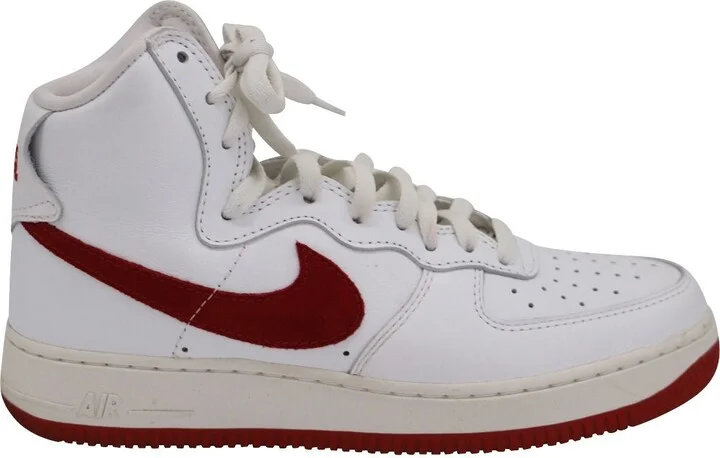 Air Force 1 High 'Nai Ke' Sneakers in White Red Leather