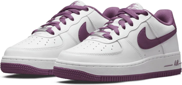 Air Force 1 Low DH9600-101 Sneakers Boys White Mauve Leather Low Top Shoes