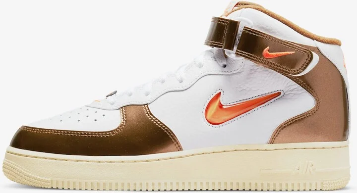 Air Force 1 Mid QS White/Total Orange-Ale Brown DH5623-100 Men's