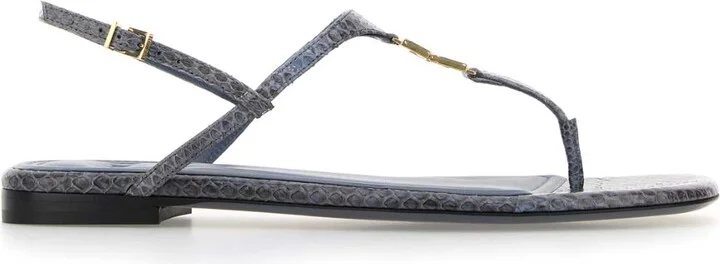 Air Force Blue Leather Fold Thong Sandals