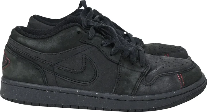 Air Jordan 1 Low SE Craft Sneakers in Black Leather
