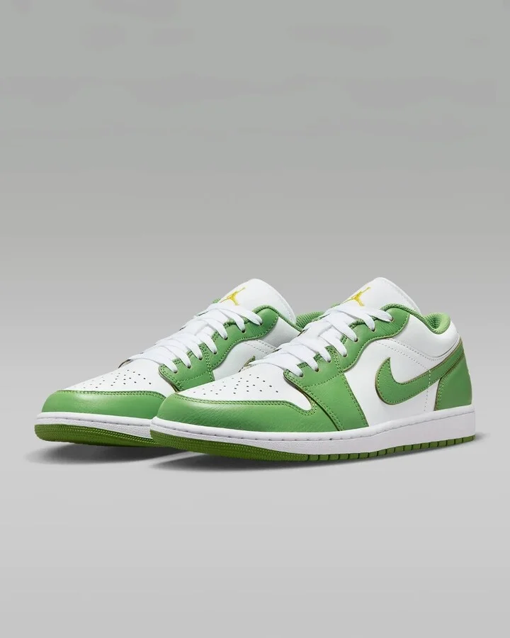 Air Jordan 1 Low SE HF4823-100 Sneaker Men White Green Leather Shoes TF6886 (White,8.5)