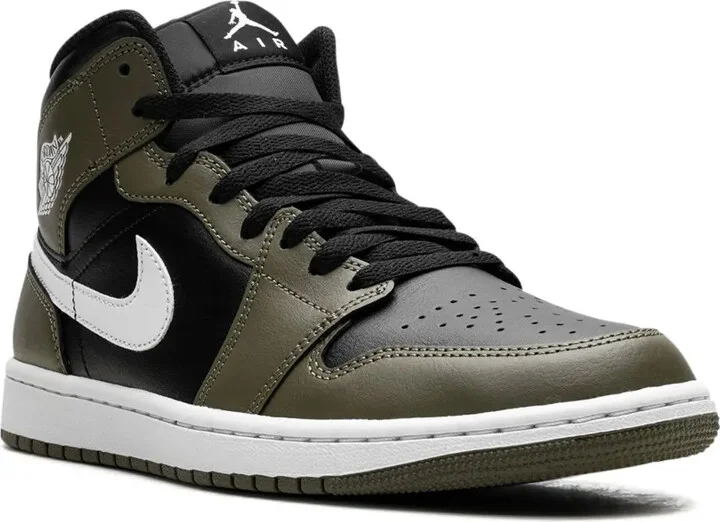 Air Jordan 1 Mid "Black/White/Olive" sneakers - Image 2
