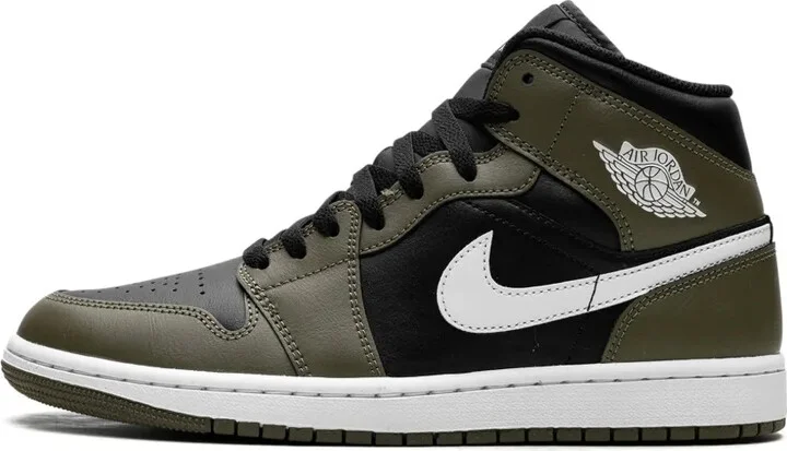 Air Jordan 1 Mid "Black/White/Olive" sneakers - Image 5