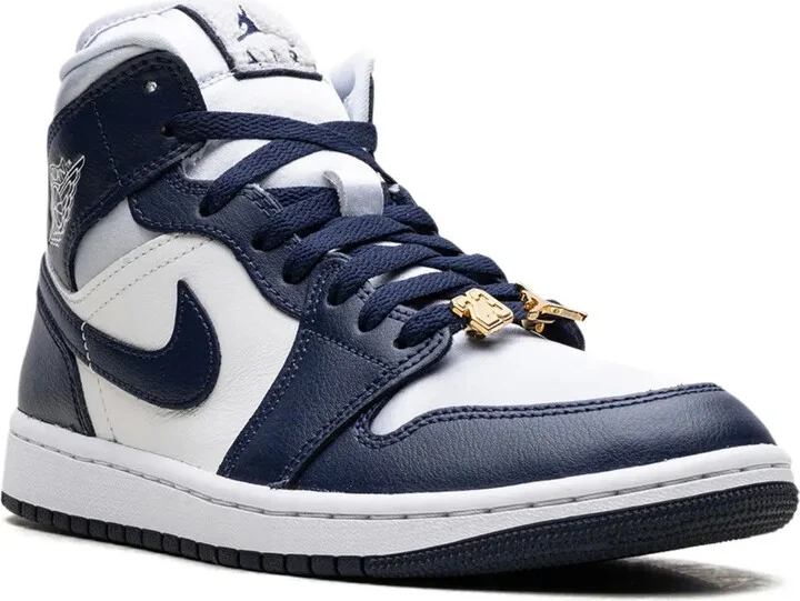 Air Jordan 1 Mid "Football Grey/White/Midnight Navy" sneakers - Image 2