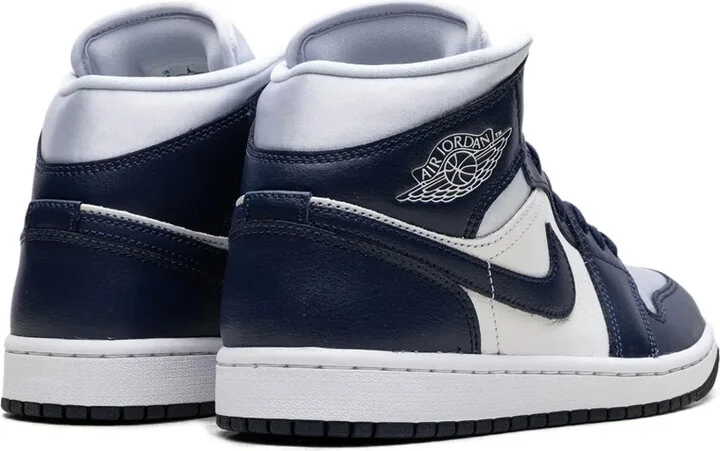Air Jordan 1 Mid "Football Grey/White/Midnight Navy" sneakers - Image 3
