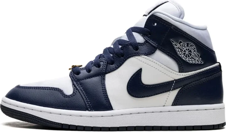 Air Jordan 1 Mid "Football Grey/White/Midnight Navy" sneakers - Image 5