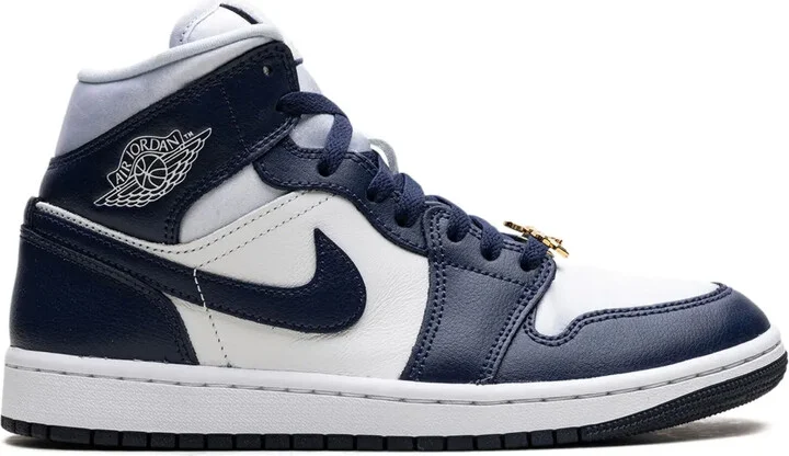 Air Jordan 1 Mid "Football Grey/White/Midnight Navy" sneakers