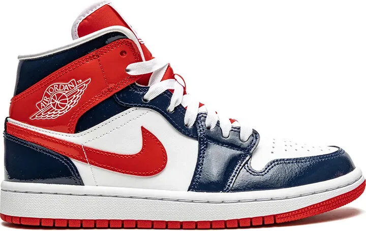 Air Jordan 1 Mid "Patent Leather Navy/White/Red" sneakers - Image 2