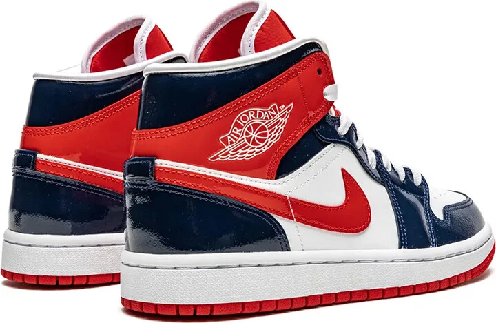 Air Jordan 1 Mid "Patent Leather Navy/White/Red" sneakers - Image 3